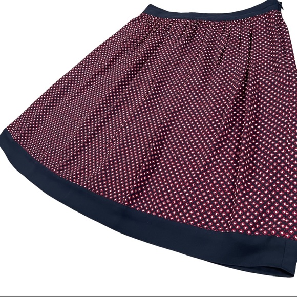 Coldwater creek size 4 navy blue, white, red diamond pattern midi skirt like new - Picture 7 of 15